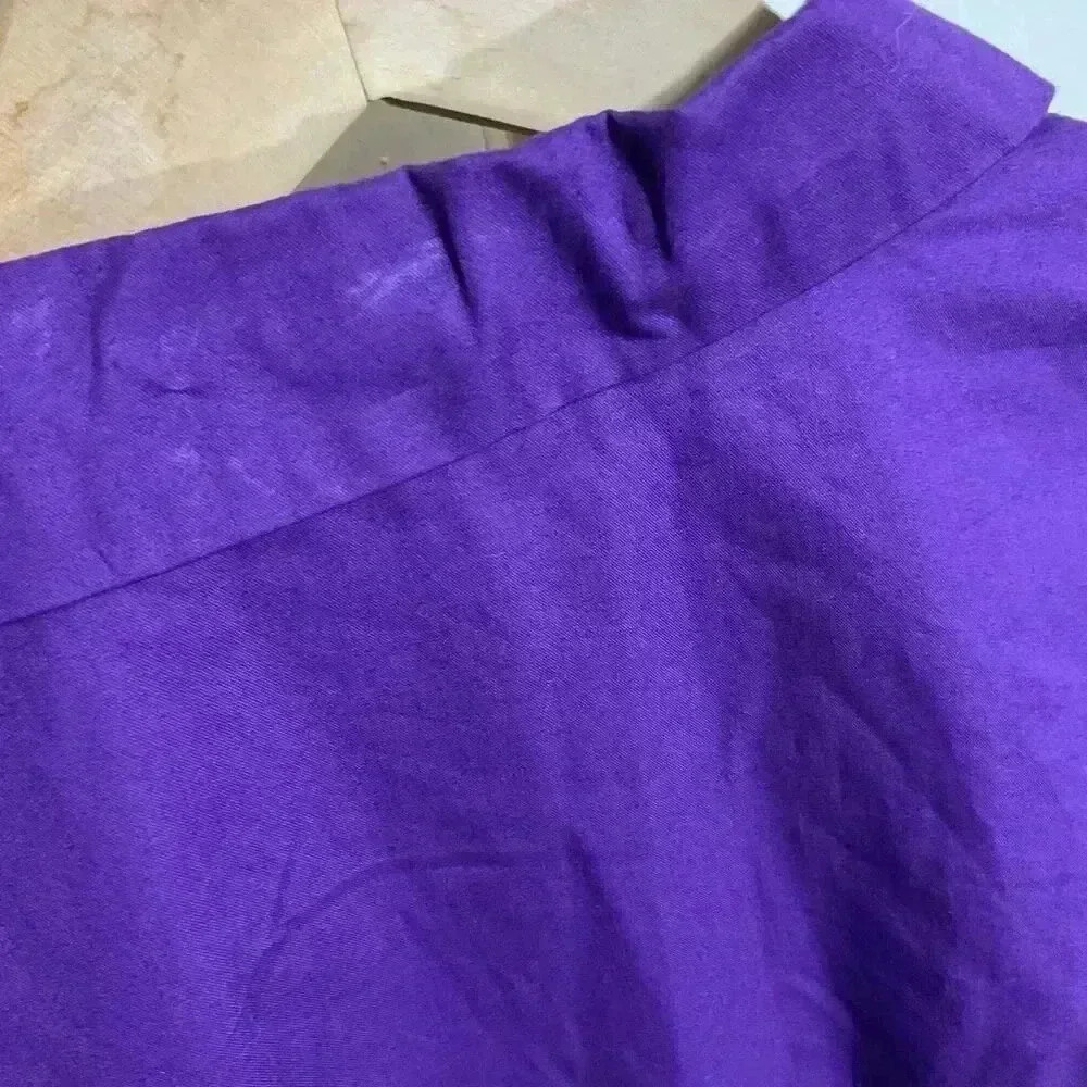 Bozzolo Purple Two Button closure, Short Sleeve, collared v-neck Jacket Women’s - Picture 3 of 8